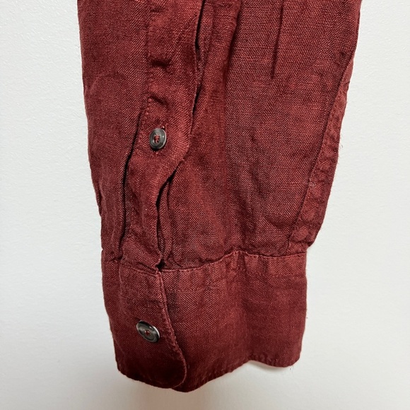 Todd Snyder Rust Red Linen Shirt – Size M - Picture 4 of 9